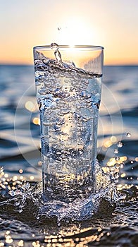 Clear drinking water shines