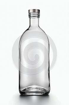 Clear empty gin bottle. Generative AI
