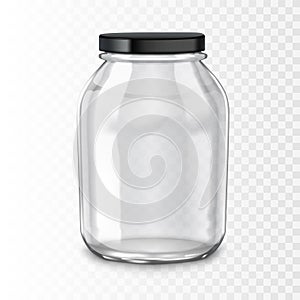 Clear Empty Transparent Glass Jar With Metal Cap