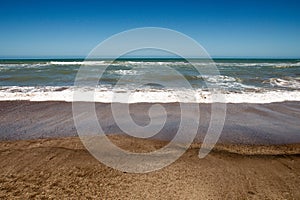 Clear empty view of the sea from the beach