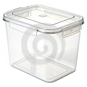 Clear food container for storage isolated photo