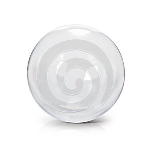 Clear glass ball 3D illustration