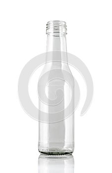 Clear Glass Bottle isolated on white background Suitable for Mockup creative graphic design.,   clipping path