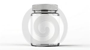 Clear Glass Supplement Jar with Silver Lid photo