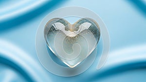 Clear Heart-Shaped Glass Object with Wings