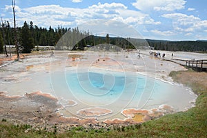 clear hot spring in Yellowstone National Park