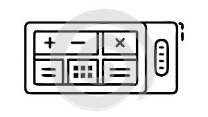 Digital Calculator Device, Basic Arithmetic Tool Icon, vector design Generative AI