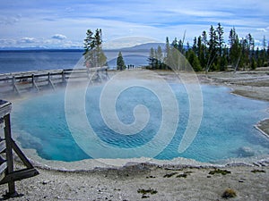 a clear lake in the rocky mountains