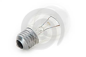 Clear light bulb with filament showing