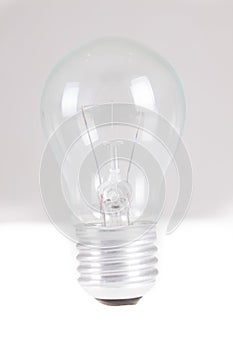 Clear light bulb with filament showing