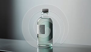 Clear liquid medicine in glass bottle for healthcare and medicine generated by AI