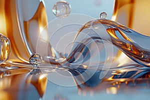 clear liquid in motion background, generative AI