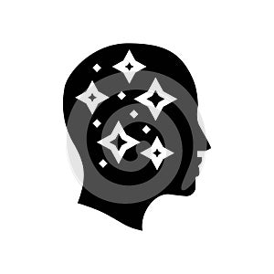 clear mind minimalism lifestyle glyph icon vector illustration