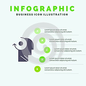Clear, Mind, Your, Head Solid Icon Infographics 5 Steps Presentation Background