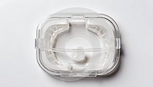 Clear Mouthguard in Protective Case on White Background