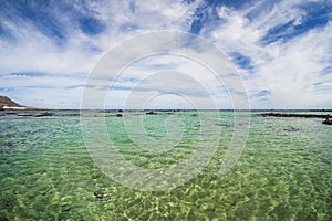 Clear ocean water at Playa del Caleton Blanco (Orzola).