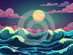 clear pixel image of Cute background with waves
