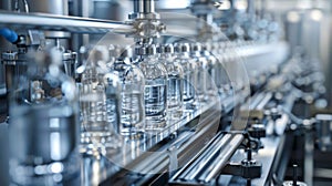 Bottling Plant Assembly Line. AI generated photo