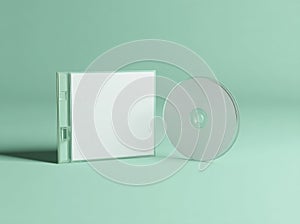 A clear plastic cd case with a blank disc inside of it