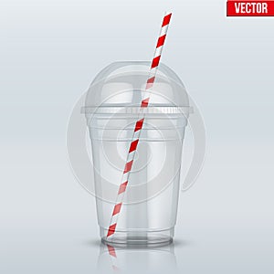 Clear plastic cup with sphere dome cap and tube.