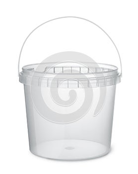 Clear plastic food bucket