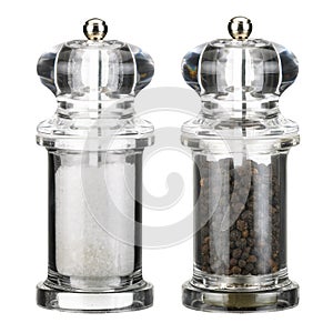 Clear plastic salt pepper mill grinders