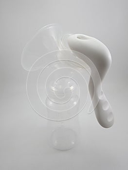 Clear plastic silicone breast pump