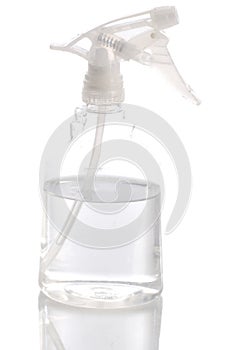 Clear plastic spray bottle