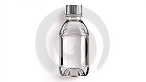 A clear plastic water bottle isolated on white background