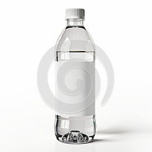 Clear plastic water bottle with label space