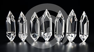 Quartz-cut-diamonds: A Stunning Display Of Five Crystal Pointers photo