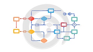 Clear Process Flowchart Diagram with Interconnected Steps, vector design Generative AI
