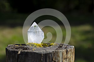 Clear Quartz Crystal Point Close Up