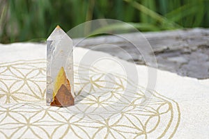 Clear Quartz Crystal Tower Close Up