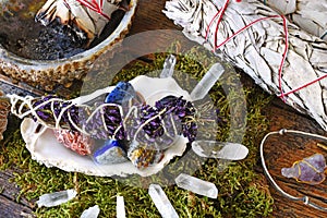 Clear Quartz Crystals and Smudge Sticks