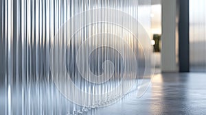 Clear Reeded Glass with Silver Hues: A 3D render of clear pic