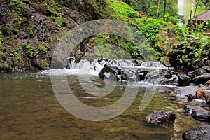 Clear River in the waterfall Cimahi Bandung, Indonesia photo