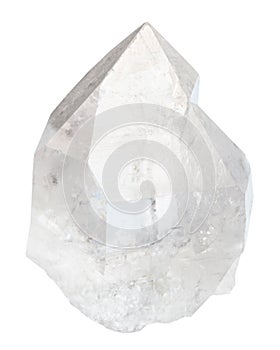 Clear rock crystal isolated on white photo