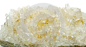 Clear rock crystal quartz geode geological crystals