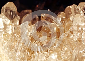 Clear rock crystal quartz geode geological crystals