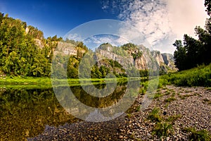 Clear rocky mountain river