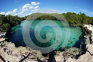 Clear scuba diving pool