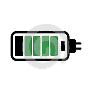 Battery Charging Icon with High Level Indicator