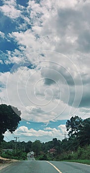 clear sky accompanied by beautiful white clouds