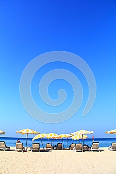 Clear sky beach umbrella