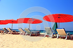 Clear sky beach umbrella