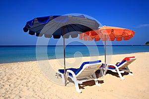 Clear sky beach umbrella