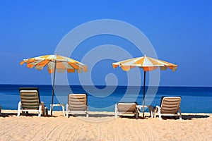 Clear sky beach umbrella