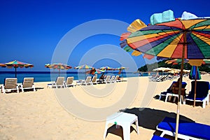 Clear sky beach umbrella