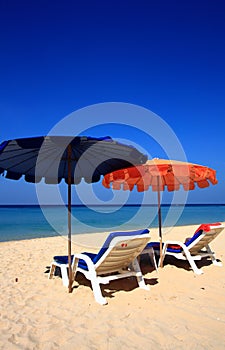 Clear sky beach umbrella